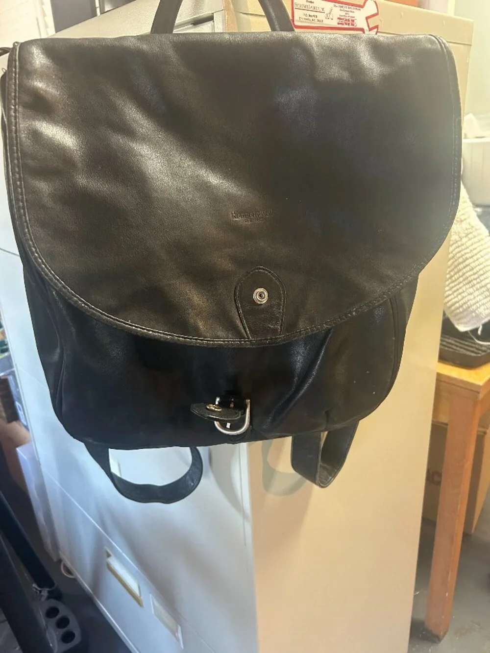 Men's Kenneth Cole Black leather backpack